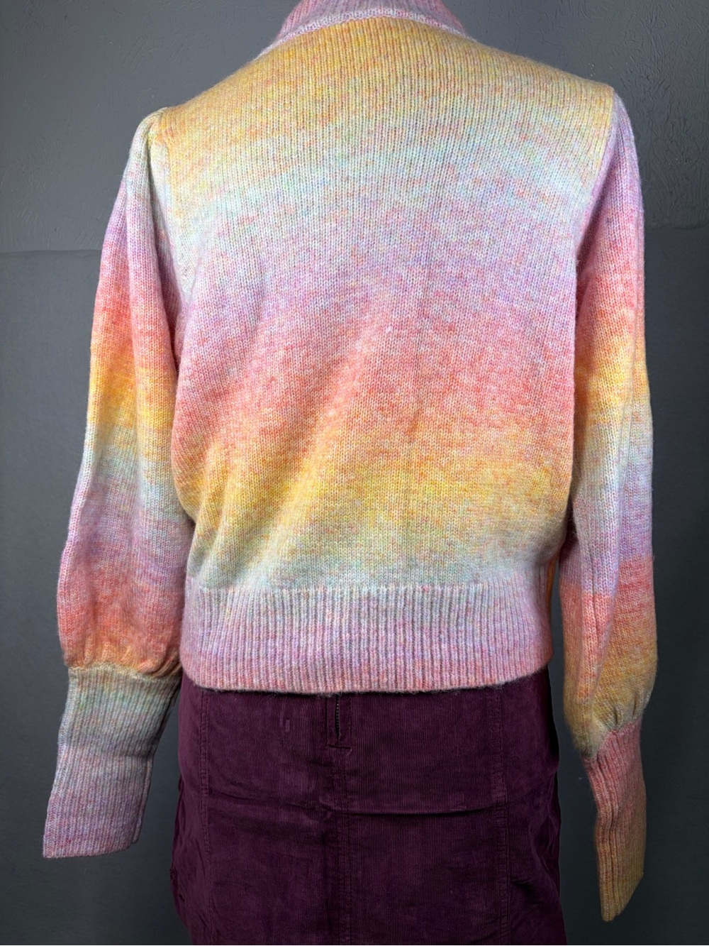 Pastel Ombre Mock Neck Sweater - Multi Pastel - Picture 3 of 8